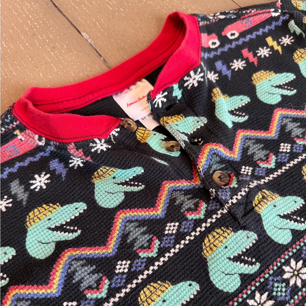 Hanna Andersson Boys’ Long-Sleeve Christmas Henley Pullover • Size 8 (M) - Picture 8 of 12